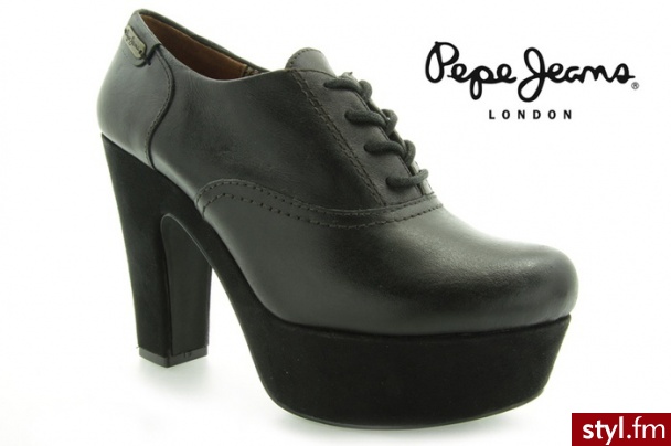 Pepe Jeans BOTKI BOND BLACK LEATHER - Botki Buty Moda