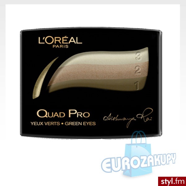Loreal cienie Quad Pro Aishwarya Rai "złota zieleń" - Dzienne Makijaże