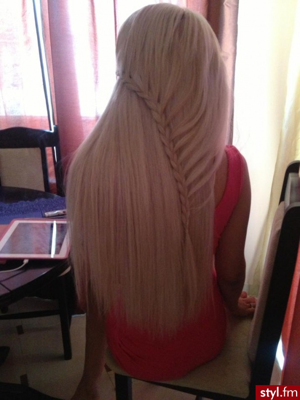 Blond Warkocze Proste Na co dzień Długie Fryzury