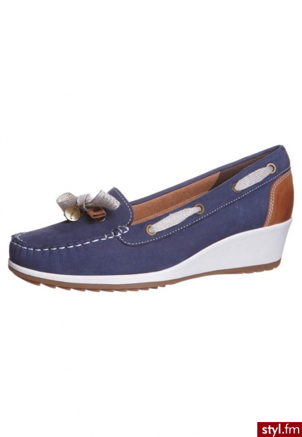 ara NEW HEAVEN Czółenka na koturnie niebieski - Koturny Buty Moda