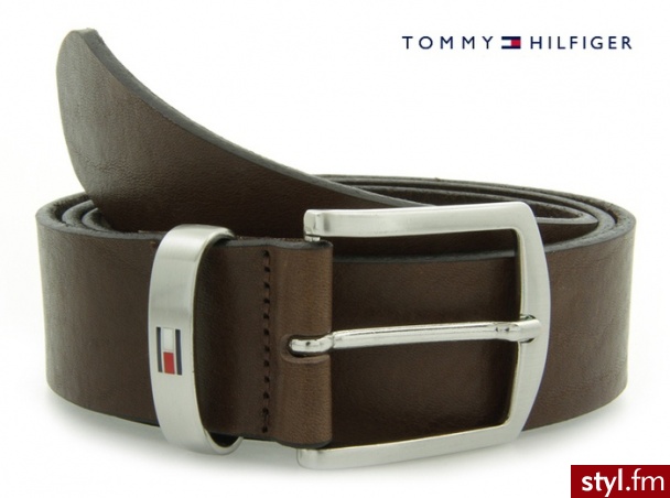 TOMMY HILFIGER LUIGI BELT TESTA MORO EUR - Paski Dodatki Moda