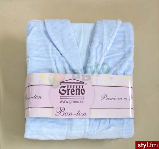 GRENO SZLAFROK BON TON L BŁEKITNY - Szlafroki Bielizna Moda