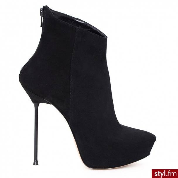 Venezia BOTKI NA PLATFORMIE 704 CAM NERO - Botki Buty Moda