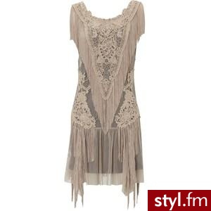 Oasis Party Wear | Nude Pink Lace Fringe Flapper Dress | Wom... - Polyvore. Pobrano ze strony: http://www.polyvore.com/oasis_party_wear_nude_pink/thing?id=26286690 - Pozostałe Ciuchy Moda