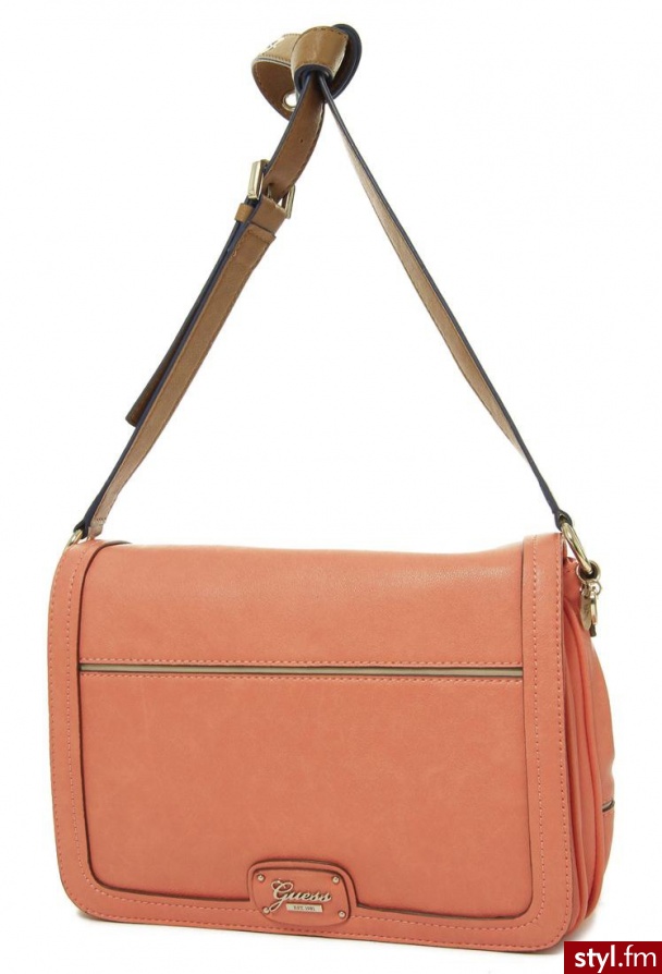 Guess LISTONOSzKA BRIzA MEDIUM CROSSBODY FLAP CORAL MULTI - Torebki na co dzień Torebki Moda