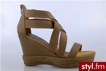 UNISA UNI15 Brązowe - Koturny Buty Moda