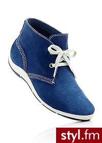 Bonprix Botki skórzane błękit królewski 954743_18412 - Botki Buty Moda