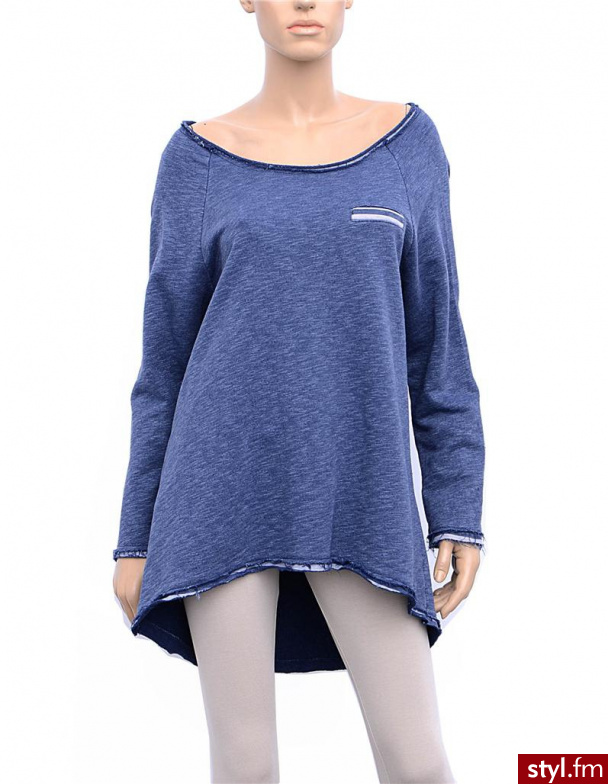 Unisono BLUZA 16507 BLU - Bluzy Ciuchy Moda