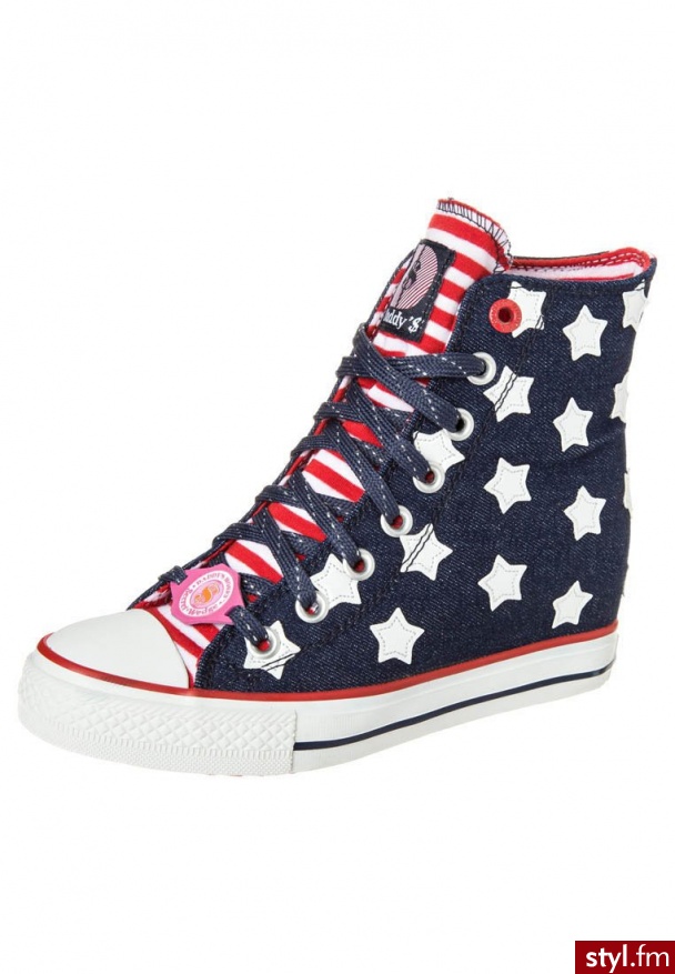 Skechers GIMME STARRY SKIES Botki na koturnie niebieski (39102) - Koturny Buty Moda