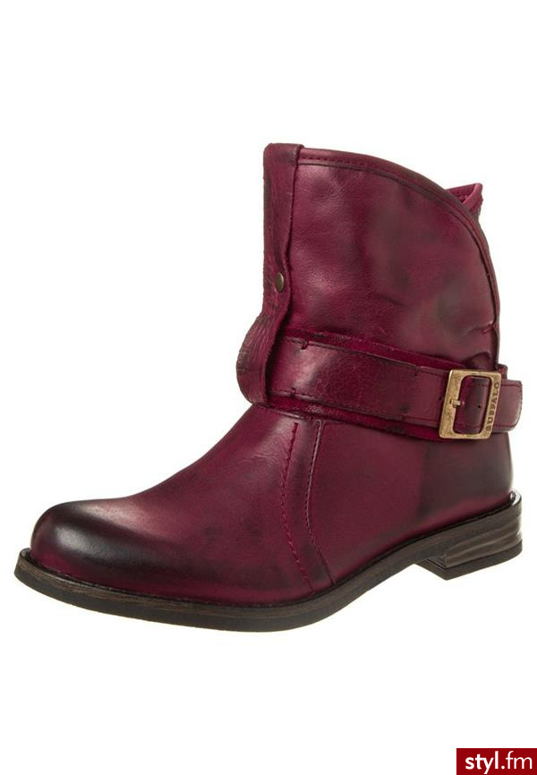Buffalo Botki kowbojki i motocyklowe czerwony (ES 30238) - Pozostałe Buty Moda