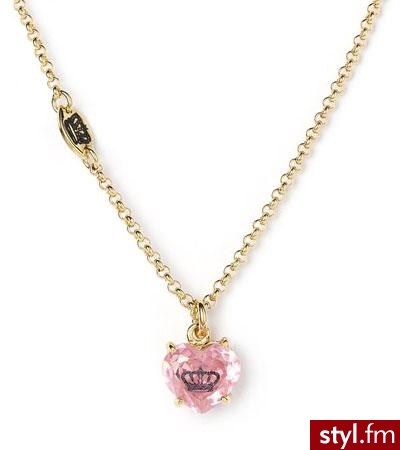 Wisiorek z przewieszką w kształcie małego serduszka wykonanej z cyrkonii - Juicy Couture - 36$ - Pozostałe Dodatki Moda