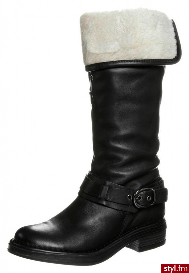 Zign Kozaki  czarny - Kozaki Buty Moda