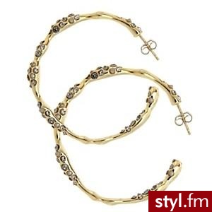 Gold Pave Hoop Earrings - Alexis Bittar - Polyvore. Pobrano ze strony: http://www.polyvore.com/gold_pave_hoop_earrings/thing?id=28748945 - Pozostałe Dodatki Moda