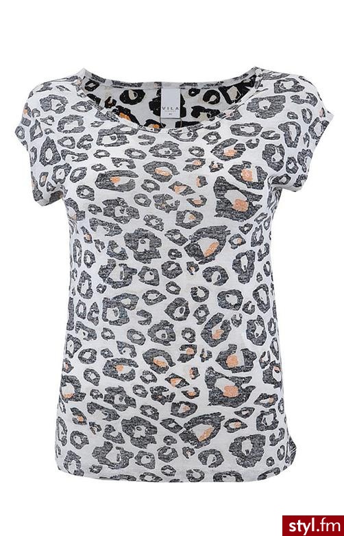 Vila Bluzka 14014164 (biało-czarno-brązowy) - Bluzki Ciuchy Moda