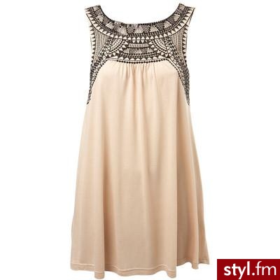 Nude Tribal Embellished Tunic - Miss Selfridge - Polyvore. Pobrano ze strony: http://www.polyvore.com/nude_tribal_embellished_tunic/thing?id=12129004 - Pozostałe Ciuchy Moda