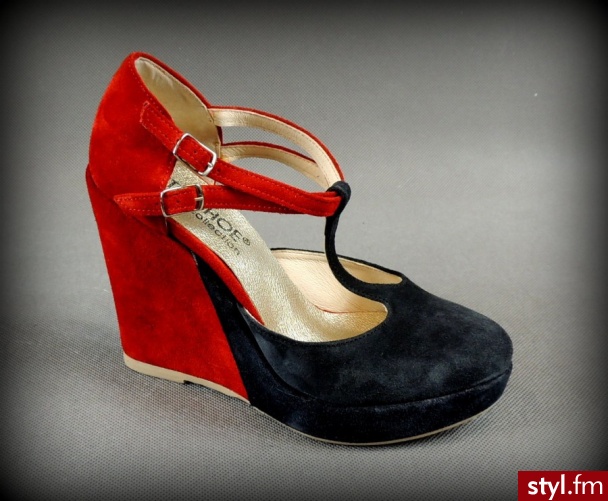 Anabelle Czółenka na koturnie 4120028D - Czółenka Buty Moda