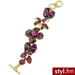 Bronsoletka z ciemnymi kwiatami od Kenneth\'a Jay Lane\'a - 140$ - Pozostałe Dodatki Moda