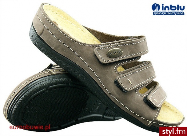 INBLU Klapki Damskie Profilaktyczne IN-LF-11-043 Brązowy - Klapki Buty Moda