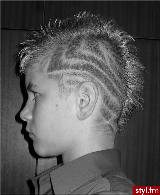 Wzorek wykonany przez brata, normalna maszynka, 1o minut roboty. - Punk Rock Alternatywne Średnie Fryzury
