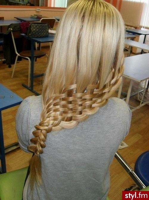 Blond Warkocze Proste Na co dzień Długie Fryzury