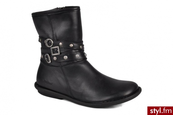 Kickers PÓŁBUTY I BOTKI PIAZZA BY KICKERS (Czarny) - Botki Buty Moda