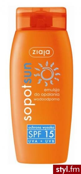 Ziaja Sopot Sun Emulsja do opalania wodoodporna SPF15 150 ml - Emu Buty Moda