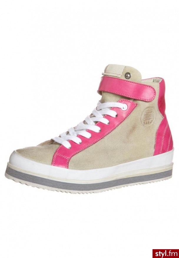 Manas Design Botki na koturnie beżowy (131D2503PVO) - Botki Buty Moda
