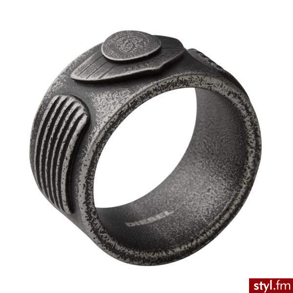 BIŻUTERIA MĘSKA DIESEL - SYGNET  DX0561040 Rozmiar 20 - Pierścionki Biżuteria Moda