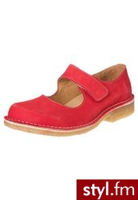 Grünbein GERDA Baleriny z zapięciem czerwony - Balerinki Buty Moda