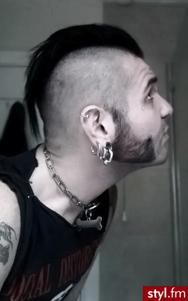 Czarne Punk Rock Alternatywne Krótkie Męskie Fryzury