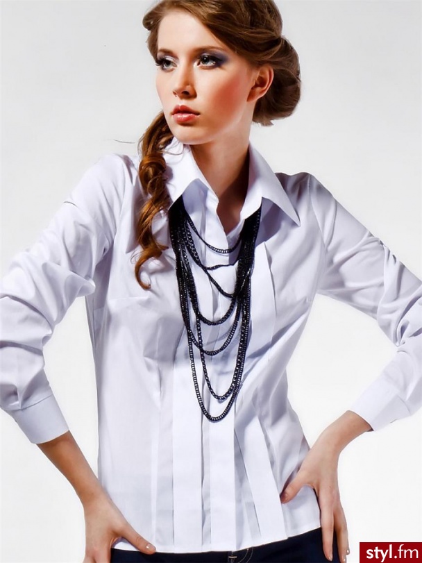 Koszula Damska Heidi_White Długi rękaw Biały - Koszule Ciuchy Moda