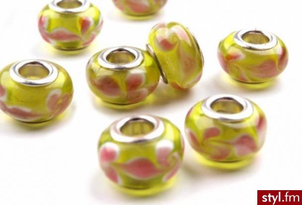 Korale 8x13mm - szkło - j. zielony - Korale Biżuteria Moda