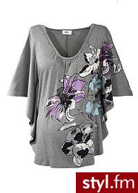 Bonprix Shirt ciążowy szary melanż 919070_996 - Tuniki Ciuchy Moda