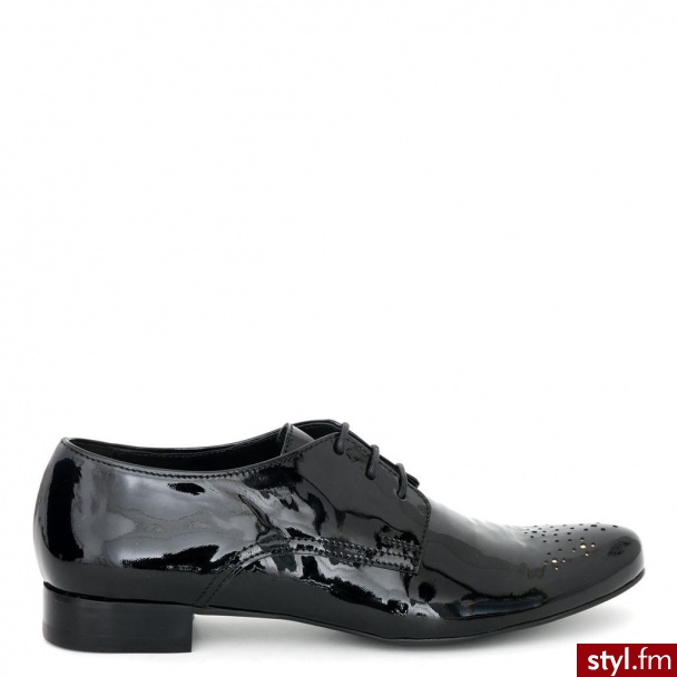 Venezia PÓŁBUTY SZNUROWANE V-2112 NERO27 - Półbuty Buty Moda