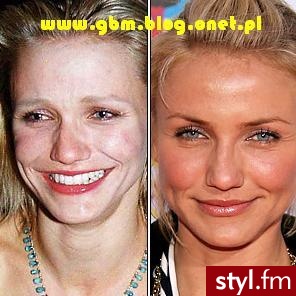 Cameron Diaz bez makijażu i retuszu - Makijaże