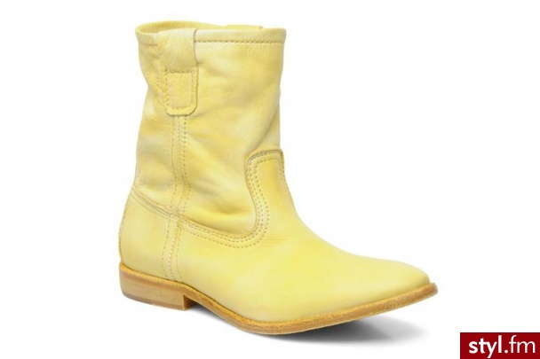 Buffalo Półbuty i botki Bonote by (Żółty) - Botki Buty Moda