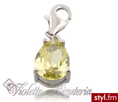 Violette Srebrna przywieszka cytrynowa cyrkonia 618 - Wisiorki Biżuteria Moda