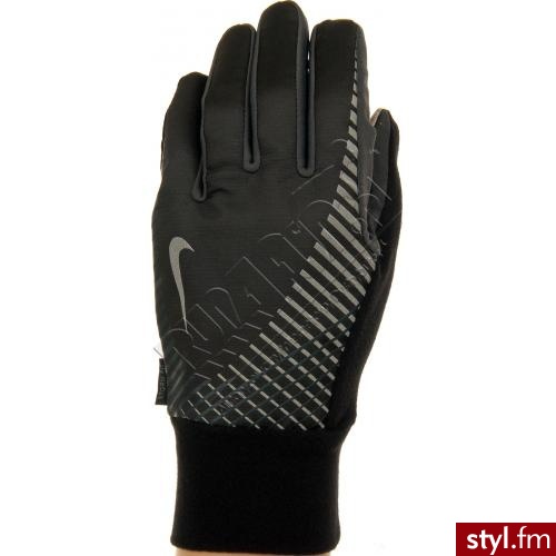 Nike NIEPRZEMAKALNE RĘKAWICZKI BIEGOWE NA ZIMĘ MENS ELITE STORM-FIT TECH RUNNING GLOVES CZARNY (NRG31-046) - Rękawiczki Dodatki Moda
