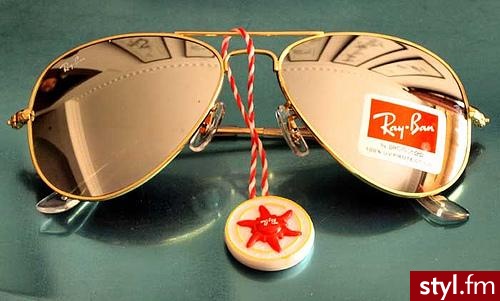 Gold. Okulary - Ray Ban Aviator Gold :) - Nakrycia głowy Dodatki Moda