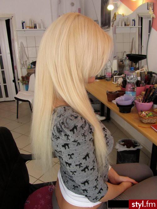 Blond Rozpuszczone Proste Na co dzień Długie Fryzury