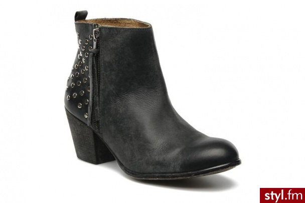 Valensi PÓŁBUTY I BOTKI BULLDOG BY 65379Black Washed - Botki Buty Moda