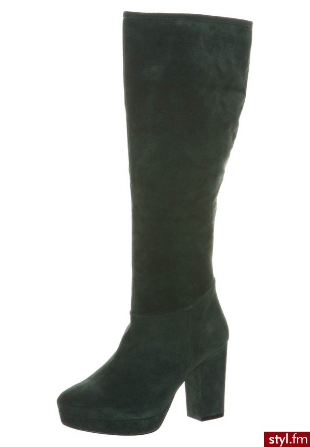 Zign Kozaki na obcasie zielony - Kozaki Buty Moda