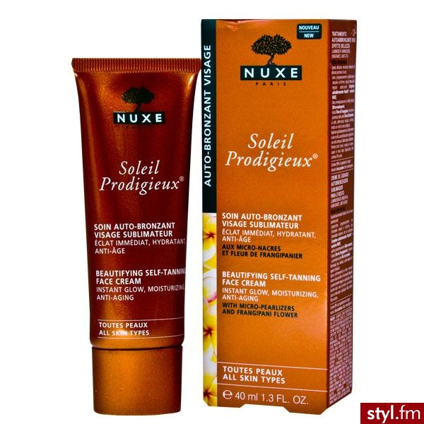 NUXE Soleil Prodigieux Samoopalacz do twarzy. Opalizująca emulsja o lekkiej, nietłustej konsystencji, już po 1 godz nadaje cerze naturalny,równomierny odcień opalenizny. Rozświetla, nawilża oraz chroni skórę przed wolnymi rodnikami, działanie przeciwzmars - Misz-masz