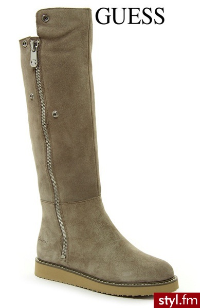 Guess KINGSLEY ACTIVE LADY SUEDE TAUPE - Kozaki Buty Moda