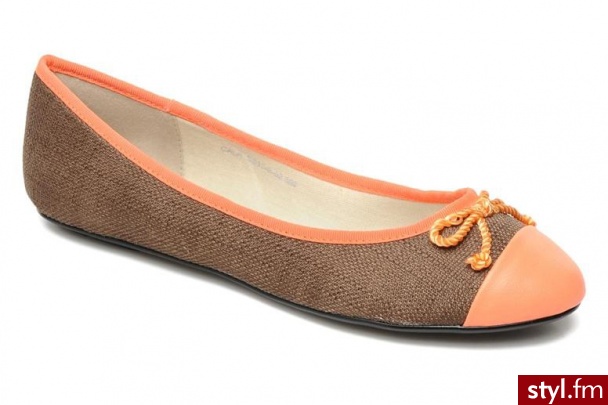 Chocolate Schubar Balerinki Cala by (Pomarańczowy) - Balerinki Buty Moda