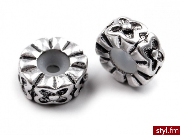 Korale metalowe 5x12mm - kwiaty - Korale Biżuteria Moda