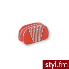 Top Choice Kosmetyczki i Kuferki Kosmetyczka damska STRIPES owalna pomaranczowa 91094 - Kosmetyki