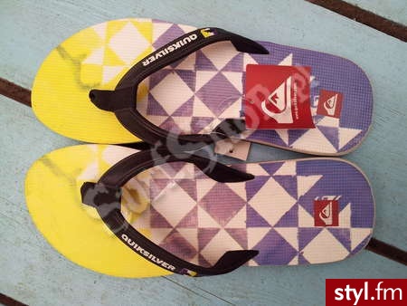 QUIKSILVER klapki ECLIPSED PRINT 2012 44 PURPLE/YELLOW/BLACK MĘSKIE - Klapki Buty Moda