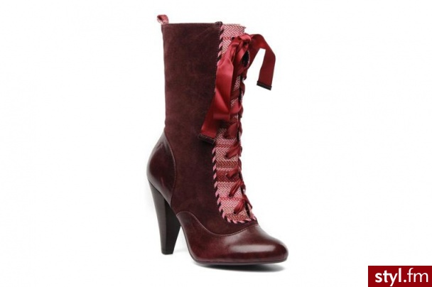 Poetic Licence PÓŁBUTY I BOTKI DOWN TOWN DARLING BY 57620BURGUNDY LEA/SUEDE - Botki Buty Moda