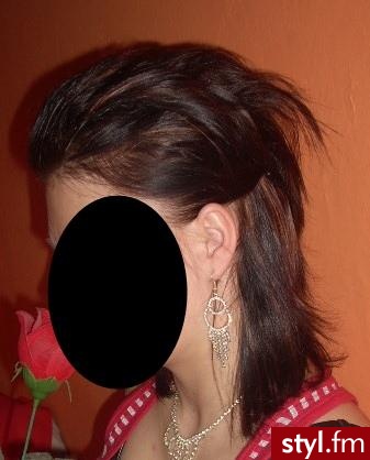  - Brązowe Irokez damski Proste Wieczorowe Średnie Fryzury